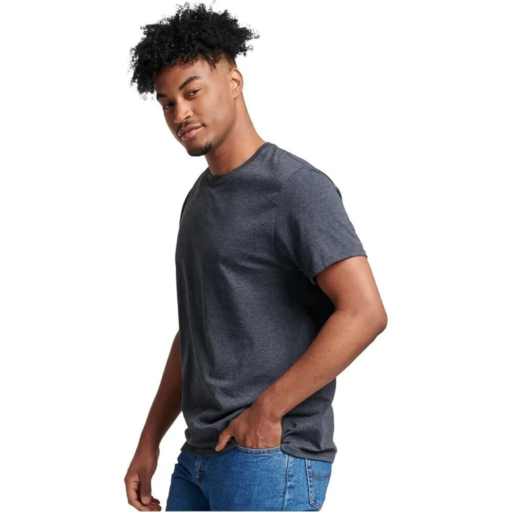 Russell Athletic Men's Black Heather Imported PullOn Dri-power Short Sleeve Tees